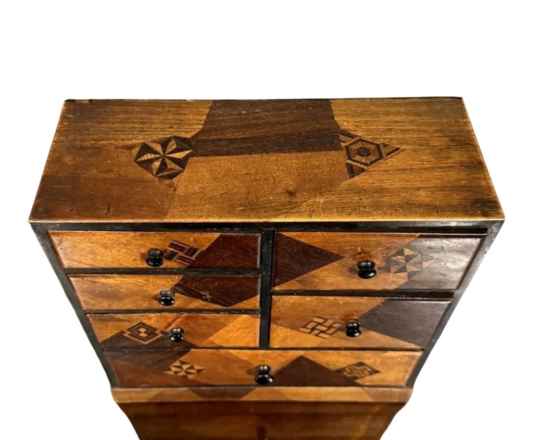Japon XIXeme : cabinet en marquéterie toutes faces vers 1850-photo-2