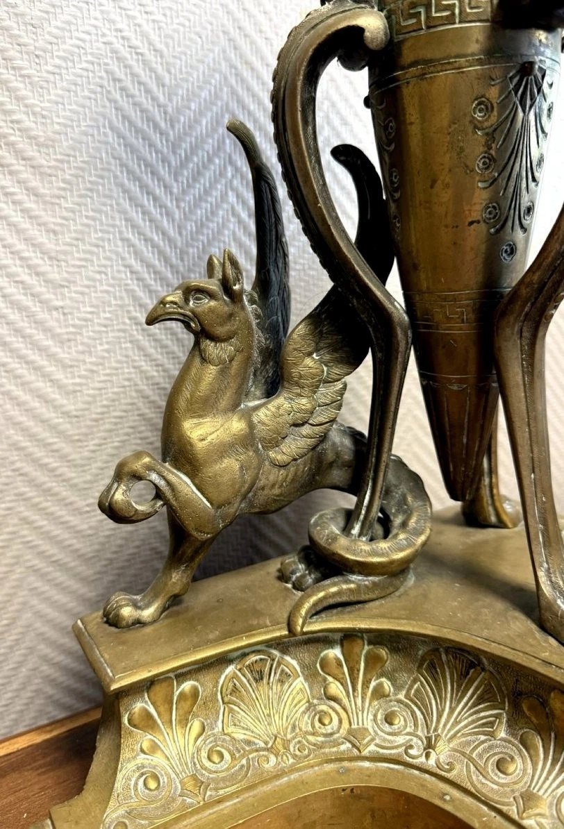 Paire De très grands Chenets de Chateau En Bronze doré époque Napoléon III-photo-4