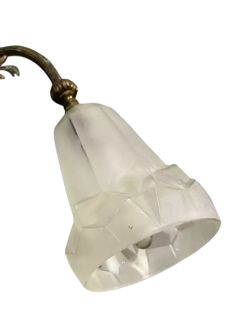 Degué: Large Napoleon III Period Desk Lamp In Gilded Bronze-photo-4