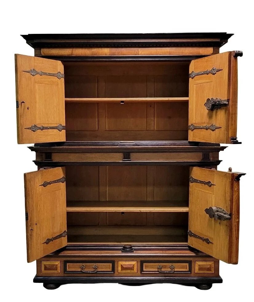 2-part Cabinet Or Cupboard With An Architectural Facade Of The Renaissance Style, 19th Century-photo-2