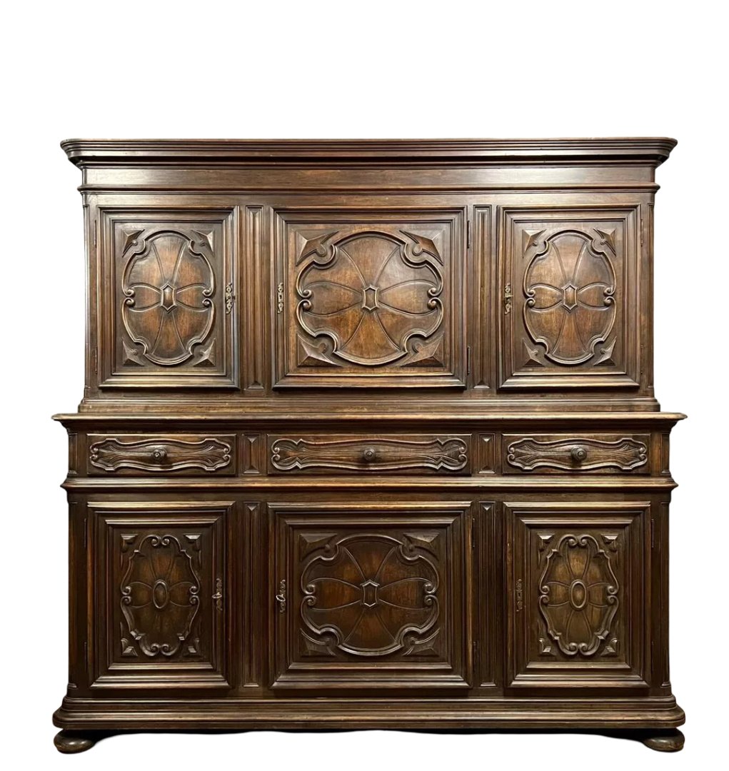 Important buffet style renaissance en noyer -photo-2