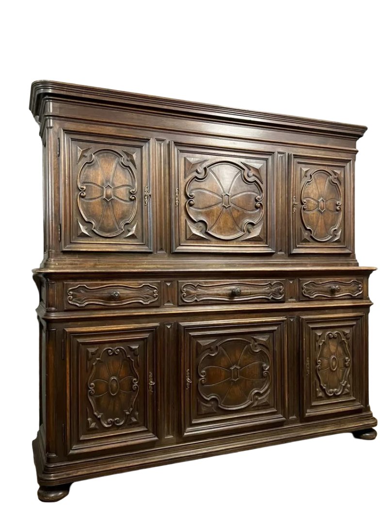 Important buffet style renaissance en noyer -photo-3