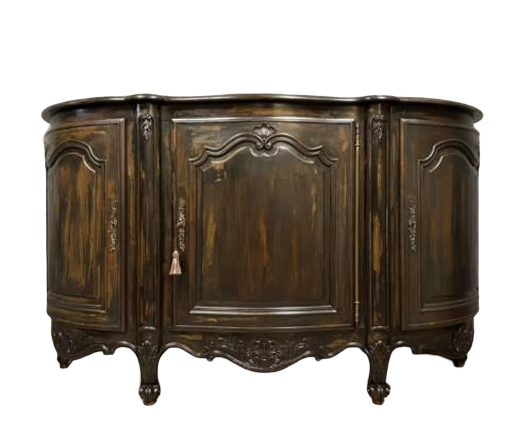 Louis XV Style Lacquered And Stained Wood Sideboard