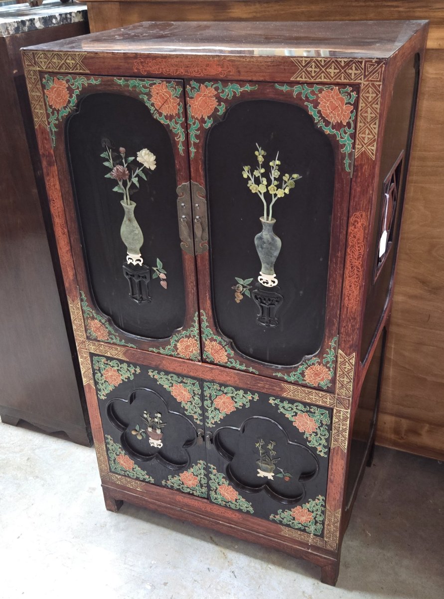 meuble en laque de chine et pierres dures-photo-3