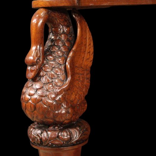 Empire Period Console Table With Swans In Mahogany Circa 1800-1820-photo-5