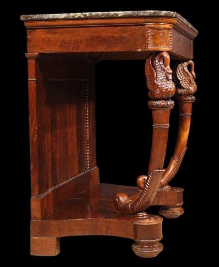 Empire Period Console Table With Swans In Mahogany Circa 1800-1820-photo-6