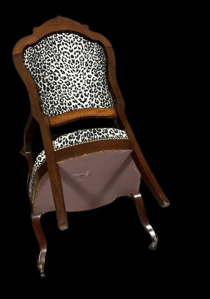 Pair Of Napoleon III Period Violin-shaped Armchairs In Mahogany, 19th Century-photo-2