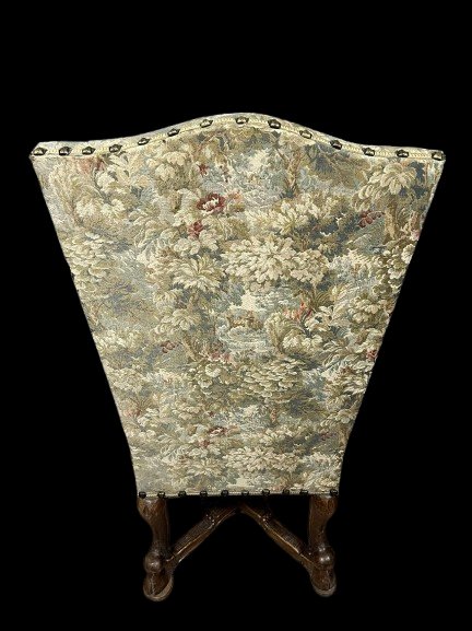 D'aprés Andréa Brustolon : Fauteuil Renaissance à haut dossier en noyer sculpté-photo-4