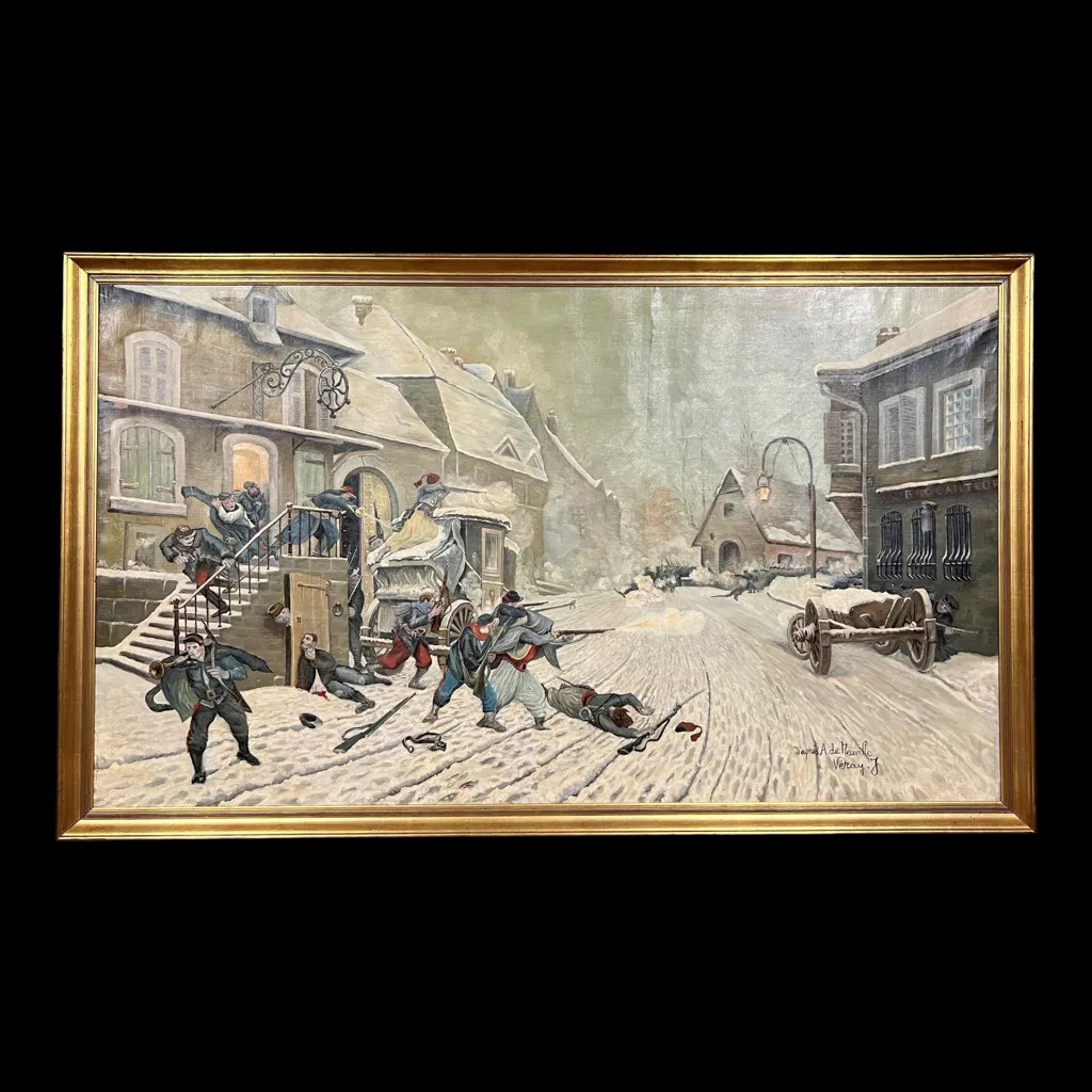 After A De Neuville By J Véray: Huge Oil On Canvas 