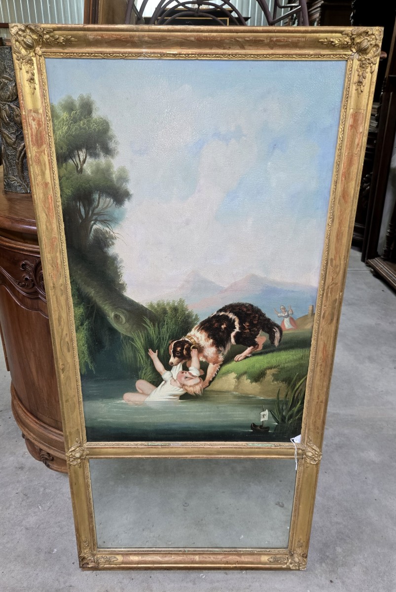 Large Trumeau Mirror From The Napoleon III Period