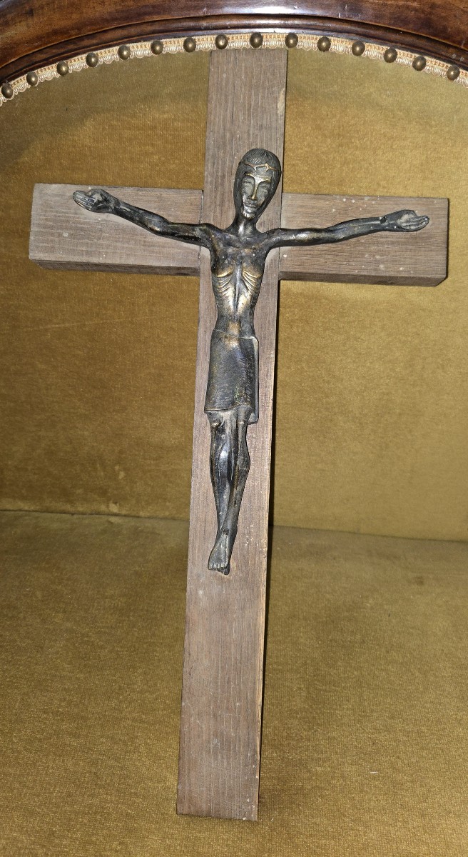 Paul Dudeffant (active In The 20th Century) Christ On The Cross In Bronze