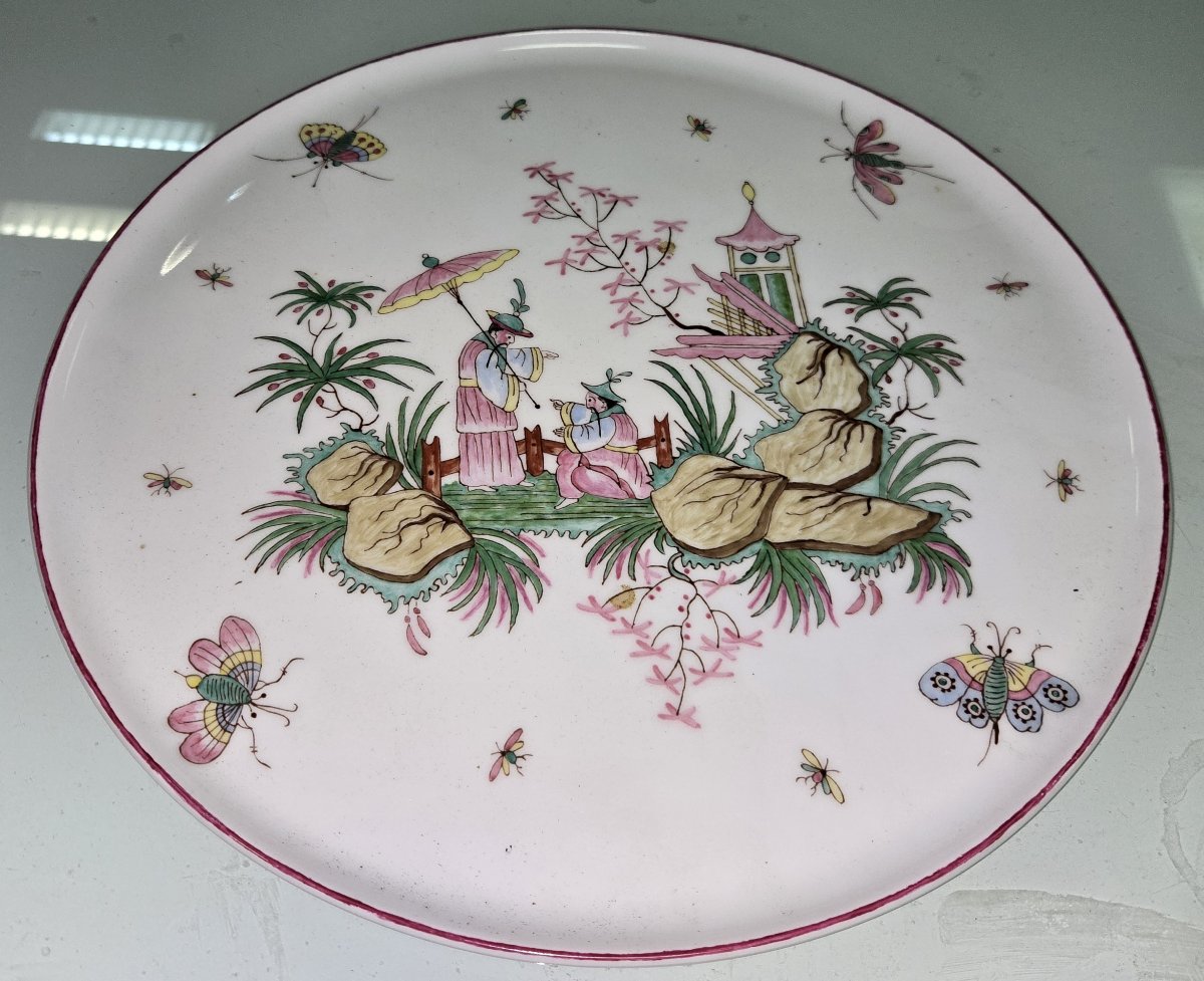 Large Ceramic Dish With Chinese Decorations-photo-2