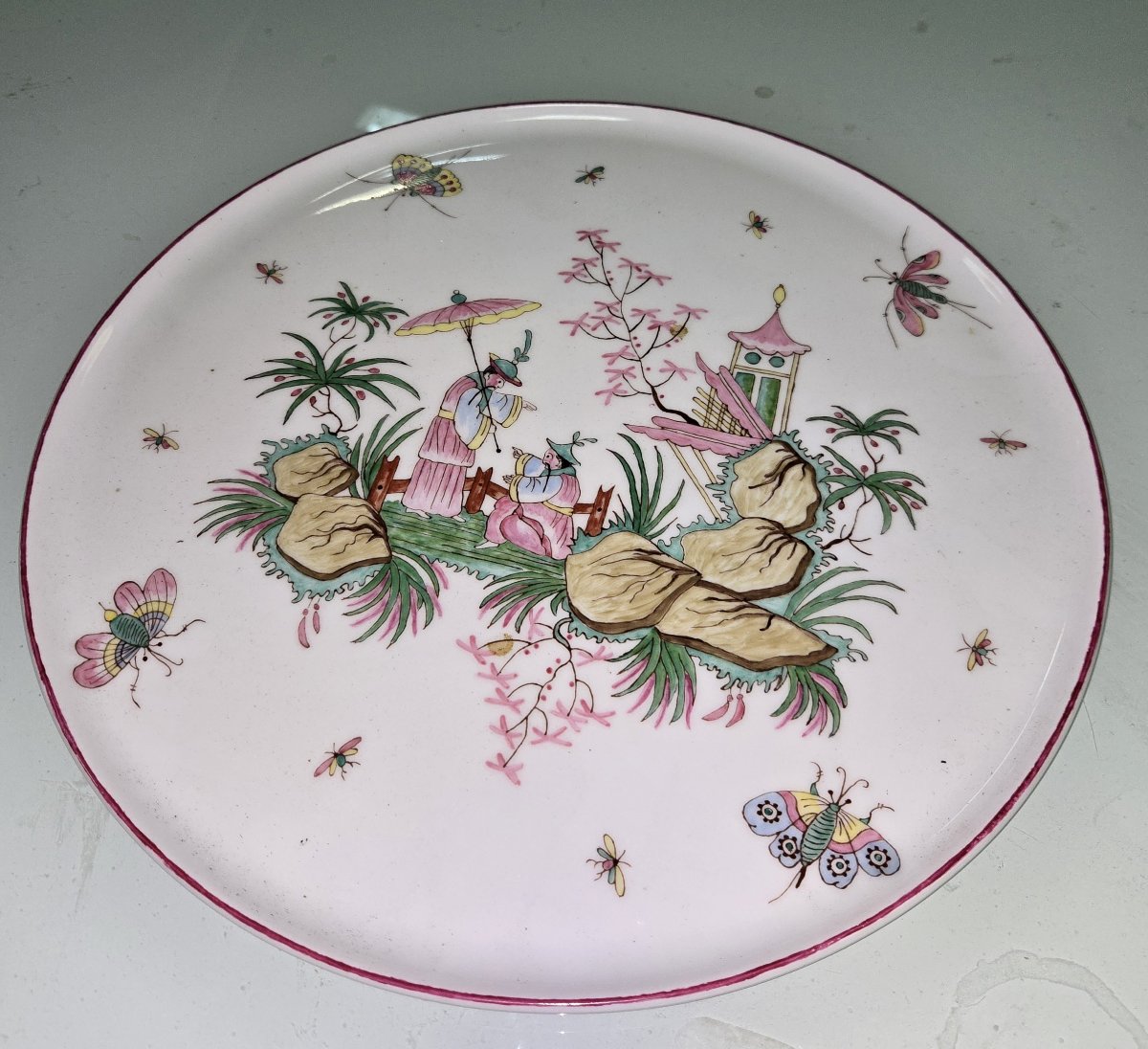 Large Ceramic Dish With Chinese Decorations-photo-3