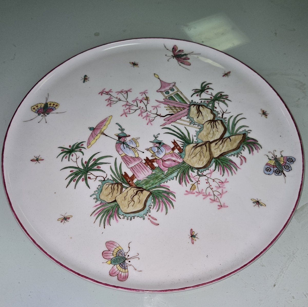 Large Ceramic Dish With Chinese Decorations-photo-4