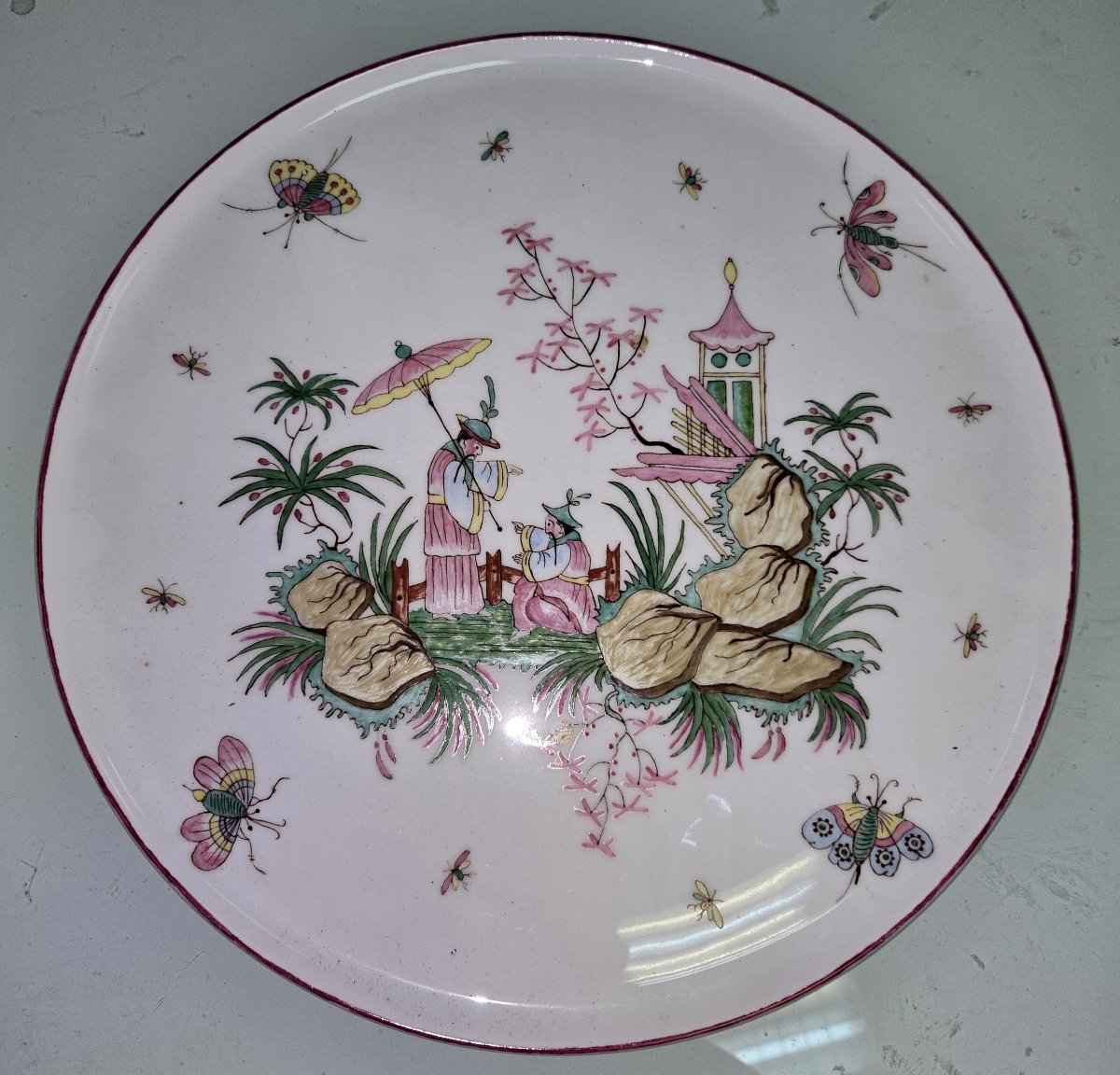 Large Ceramic Dish With Chinese Decorations-photo-5