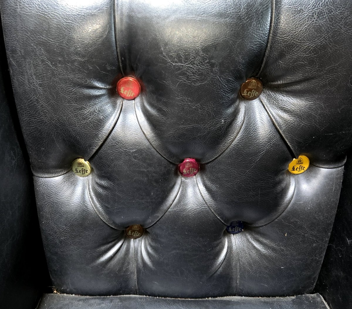Pair Of Vintage 50s Armchairs With Beer Cap Decorations-photo-3