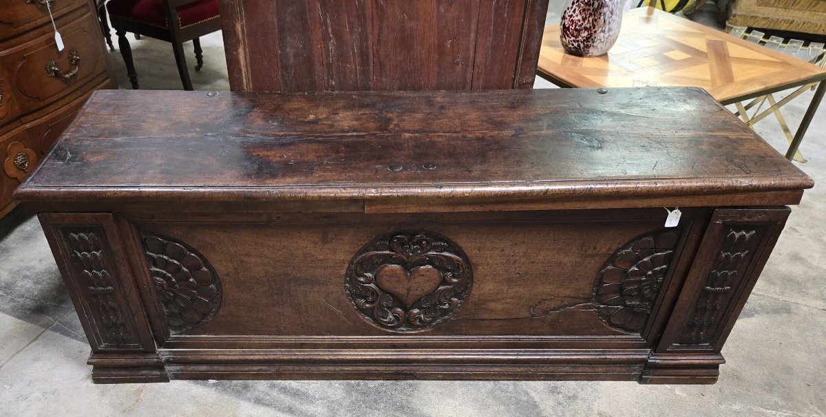 17th Century Walnut Wedding Chest  -photo-1