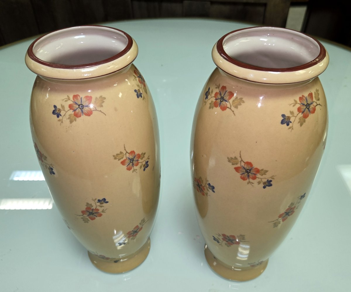 Paire de vases en ceramique d'aprés Jérome Massier-photo-1