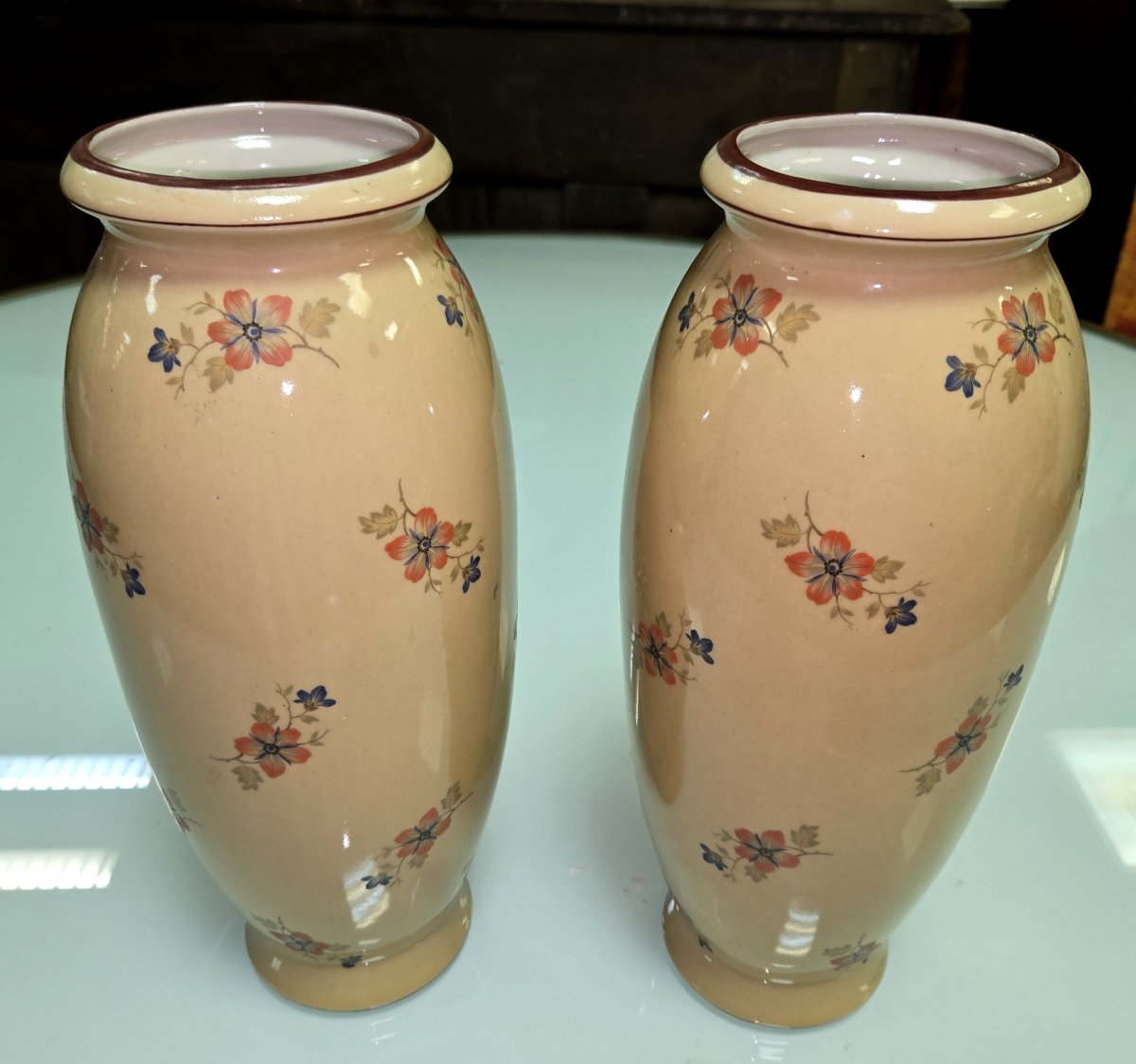 Paire de vases en ceramique d'aprés Jérome Massier-photo-2