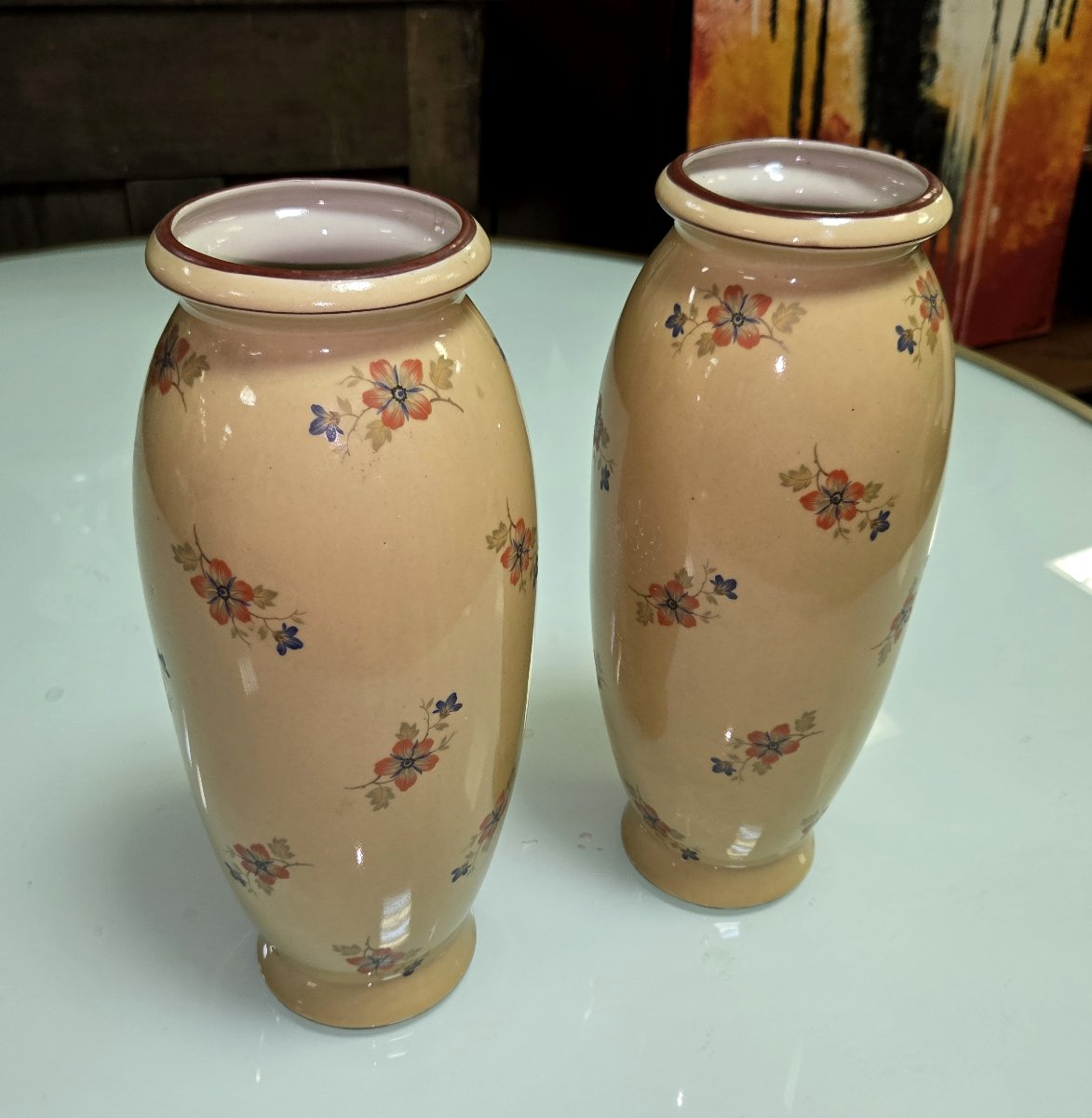 Paire de vases en ceramique d'aprés Jérome Massier-photo-3