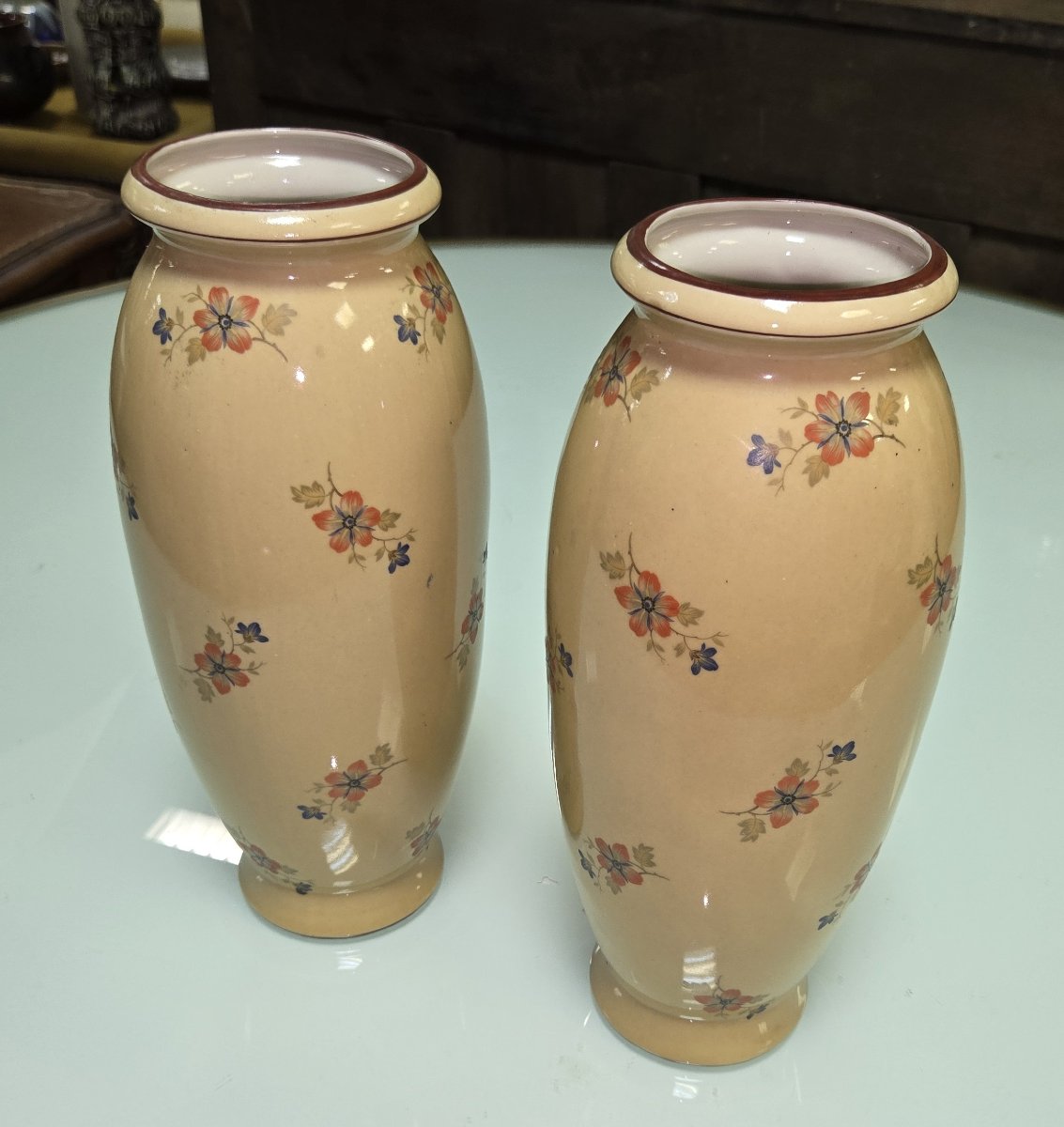 Paire de vases en ceramique d'aprés Jérome Massier-photo-4