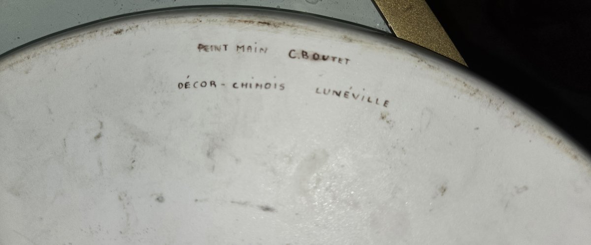 Luneville C. Boutet :  grand plat en faience décors Chinois-photo-5