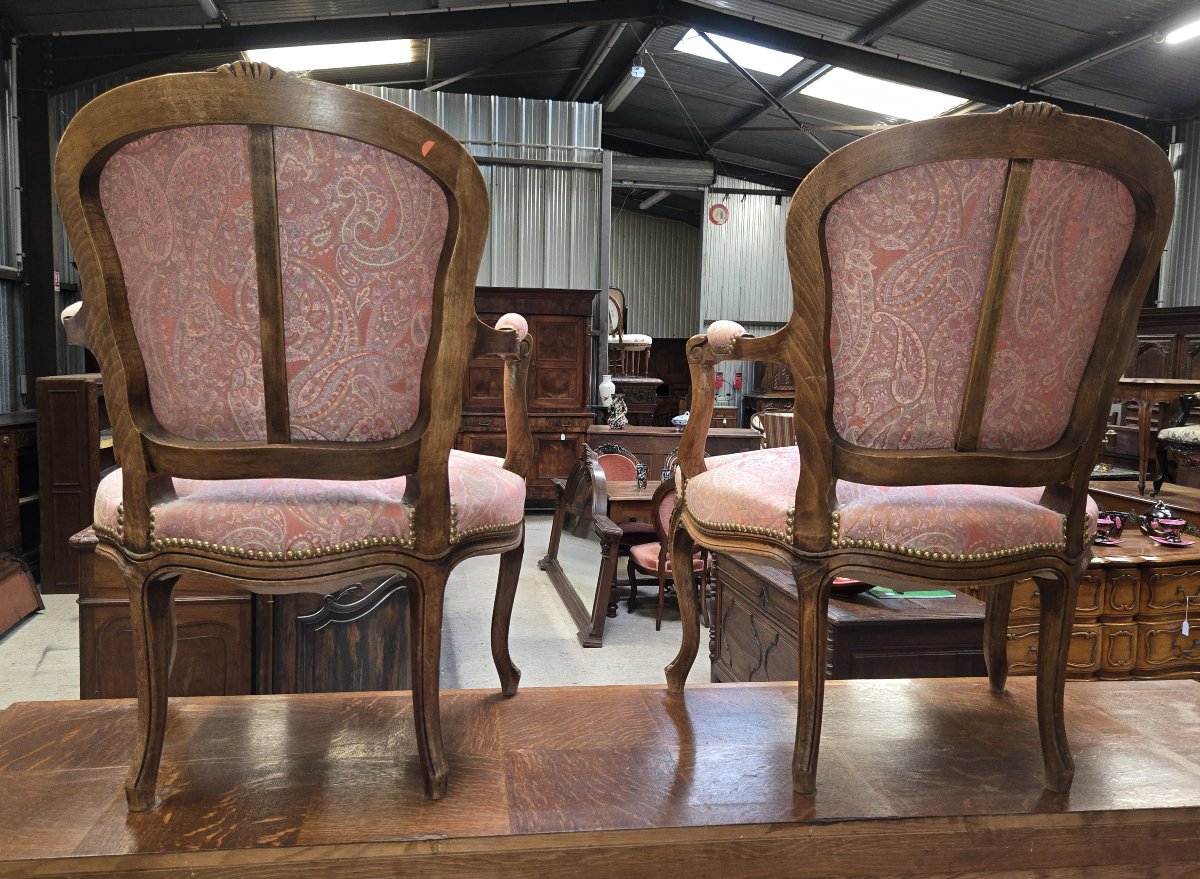 Pair Of Louis XV Style Cabriolet Armchairs-photo-6