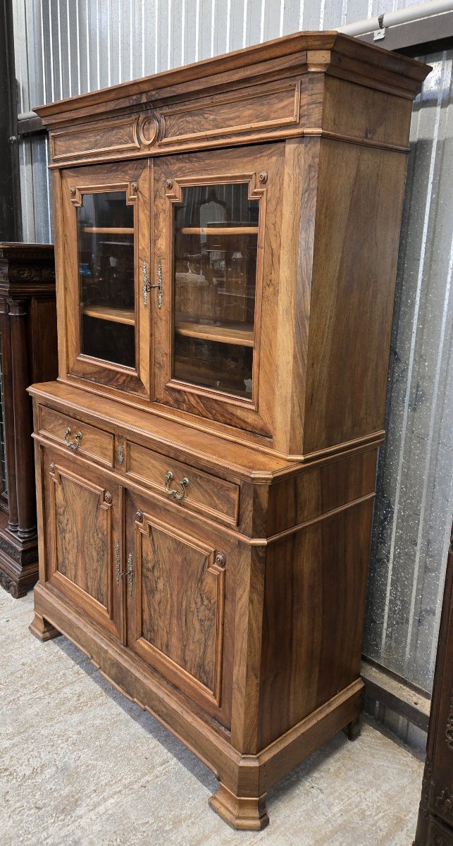 buffet bibliothèque époque Louis Philippe en noyer-photo-2