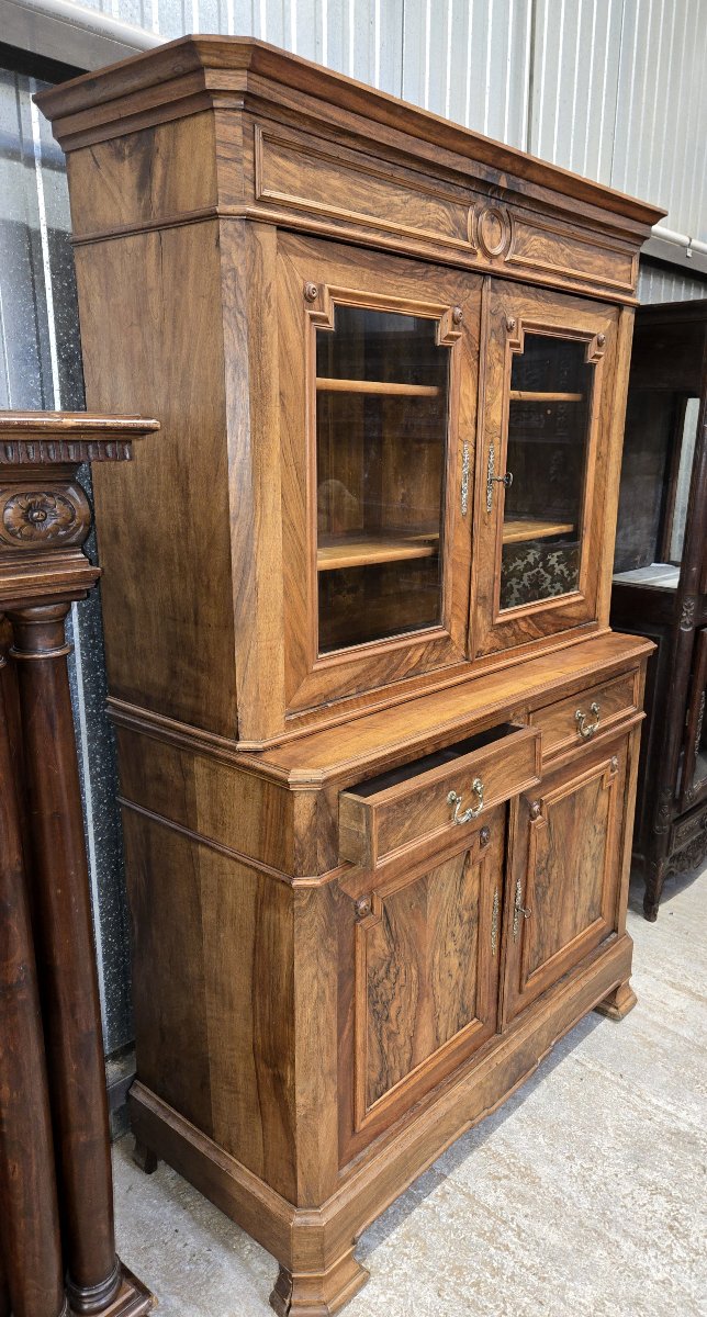 buffet bibliothèque époque Louis Philippe en noyer-photo-5