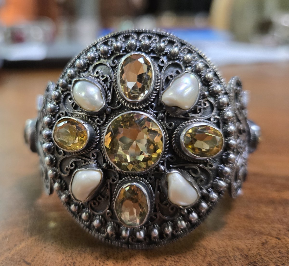 Berber Bracelet In Silver And Stone-photo-1