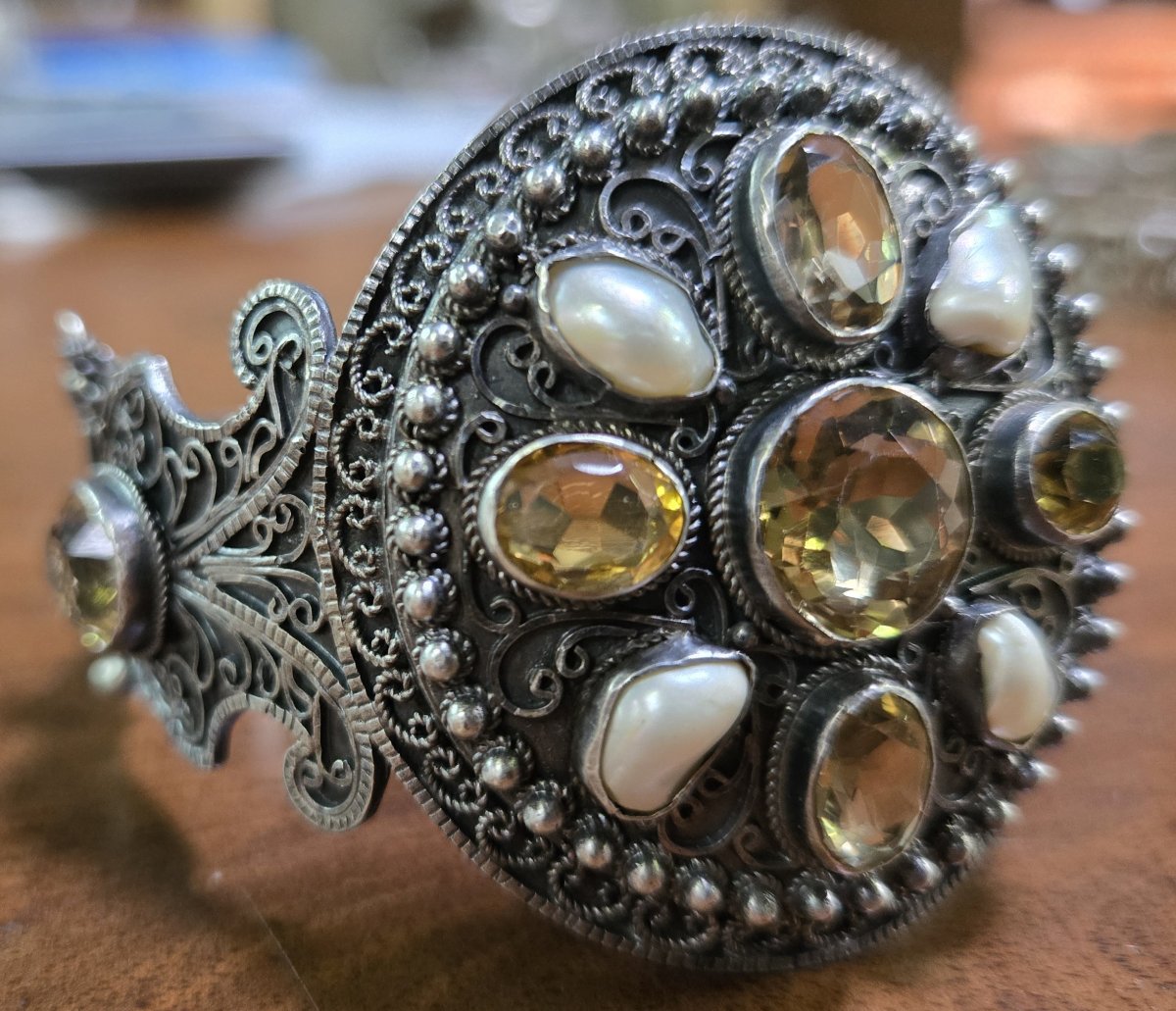 Berber Bracelet In Silver And Stone-photo-2