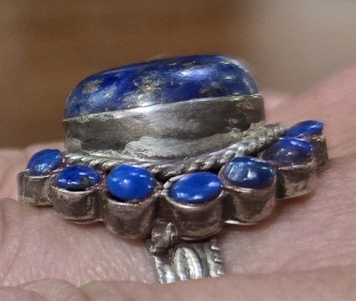 Berber Ring In Silver And Lapis Lazuli-photo-4