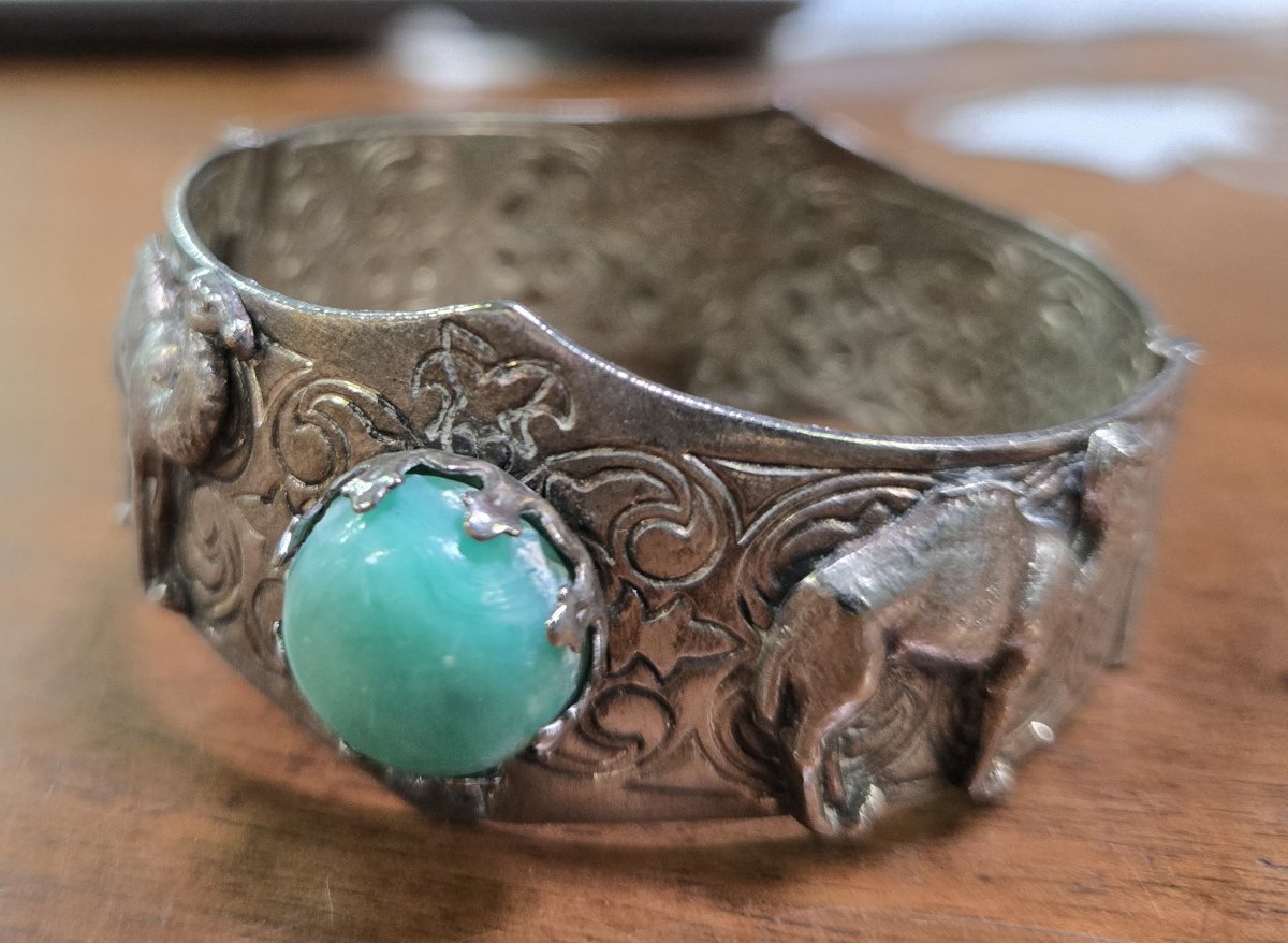Berber Bracelet In Silver And Stone-photo-3