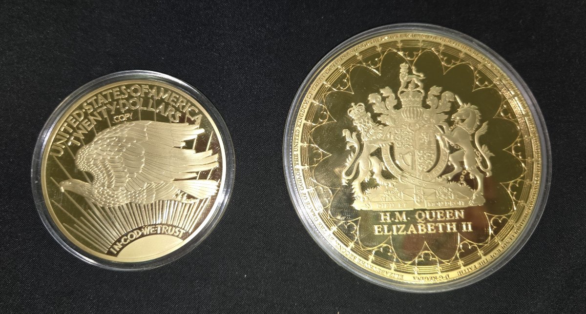 2 piéces ou medailles en Frappe limitée doré a l'or fin-photo-6
