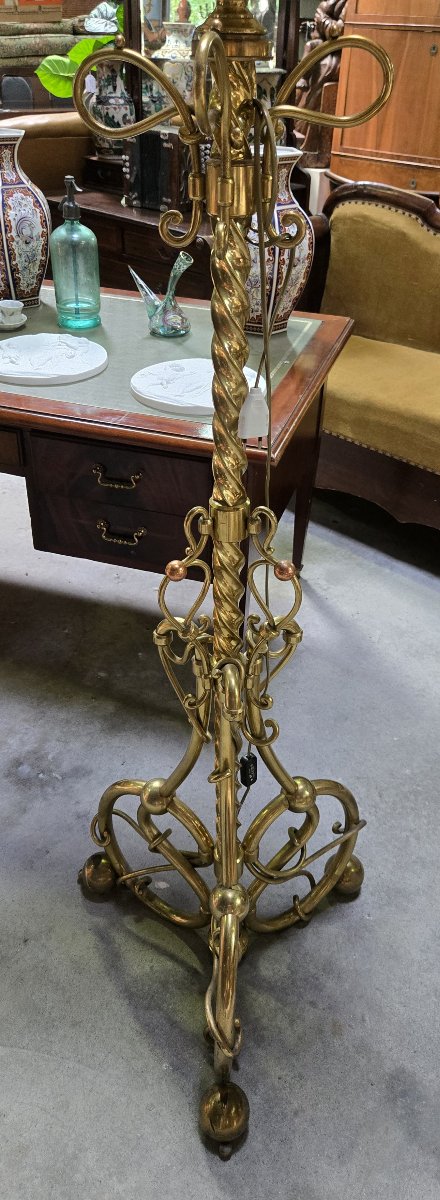 Very Important Floor Lamp In Bronze, Brass And Copper-photo-1