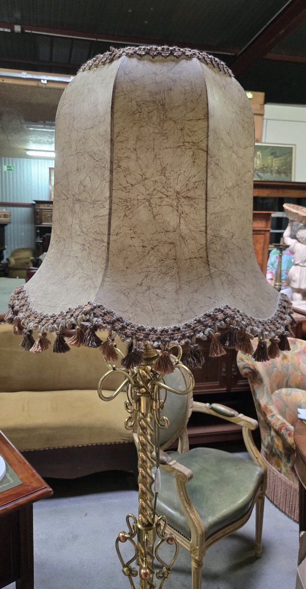 Very Important Floor Lamp In Bronze, Brass And Copper-photo-3