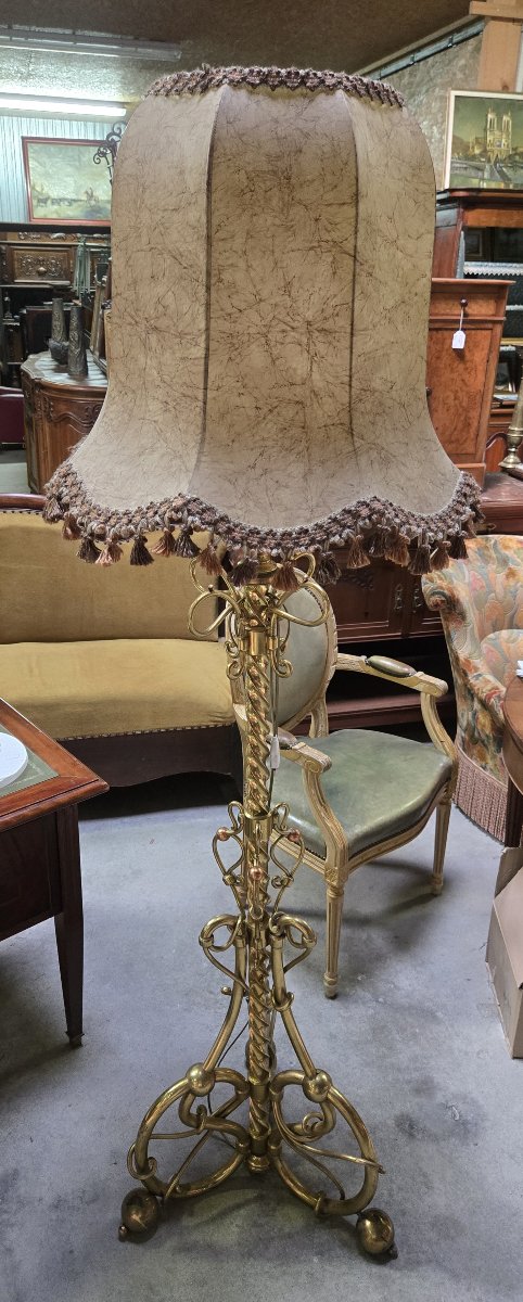 Very Important Floor Lamp In Bronze, Brass And Copper-photo-5