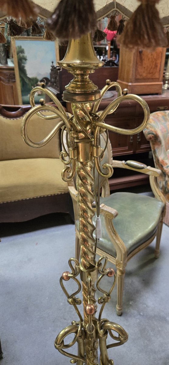 Very Important Floor Lamp In Bronze, Brass And Copper-photo-6