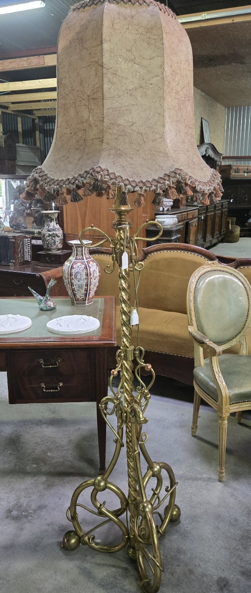 Very Important Floor Lamp In Bronze, Brass And Copper