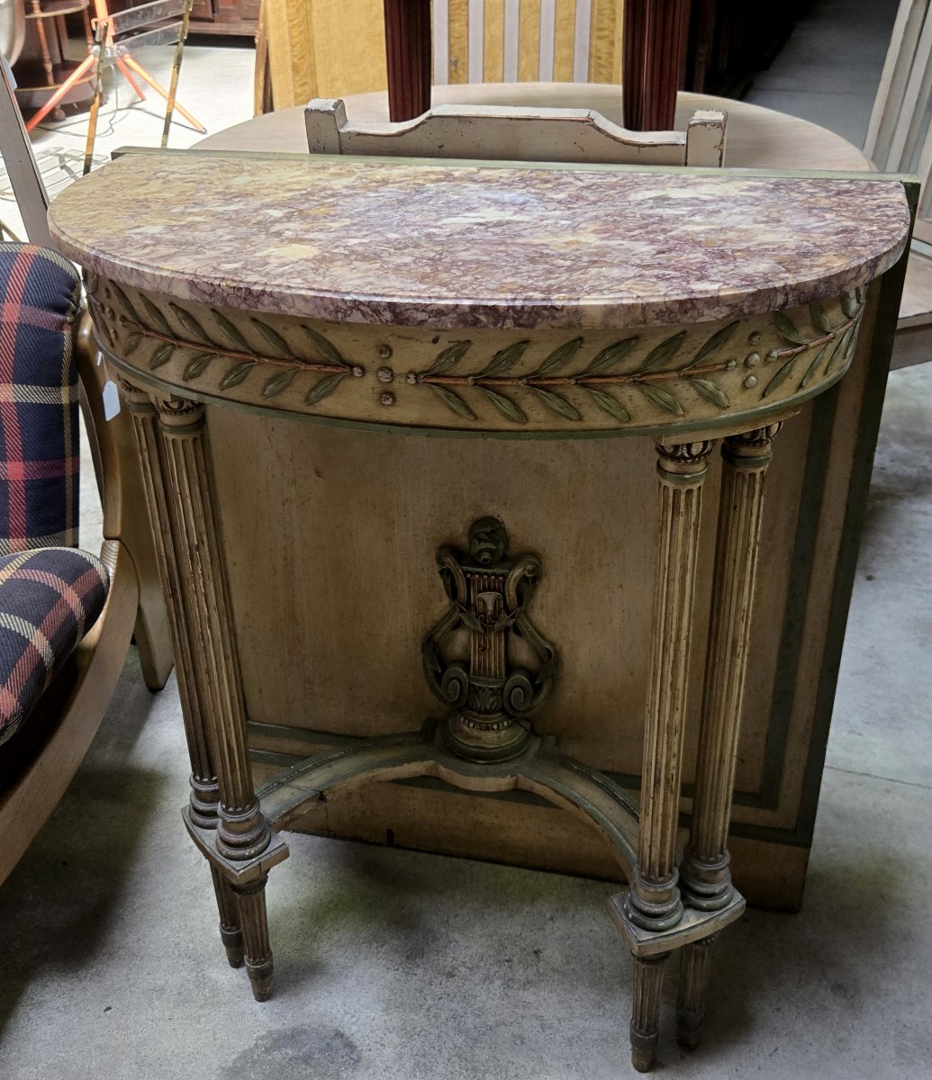 Louis XVI Style Wood Console, 19th Century-photo-2