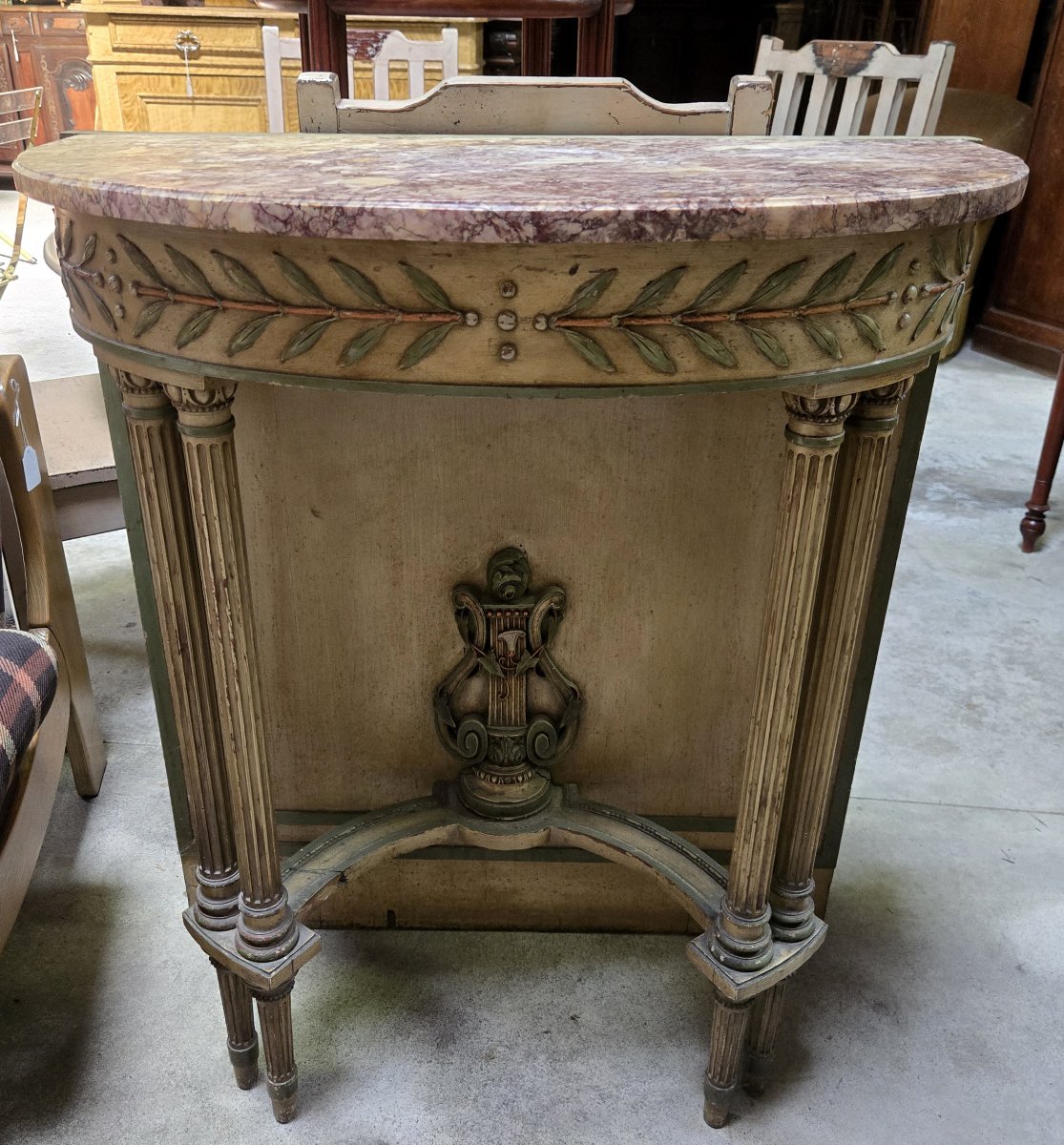 Louis XVI Style Wood Console, 19th Century-photo-6