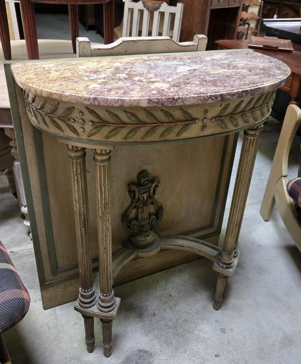 Louis XVI Style Wood Console, 19th Century-photo-7