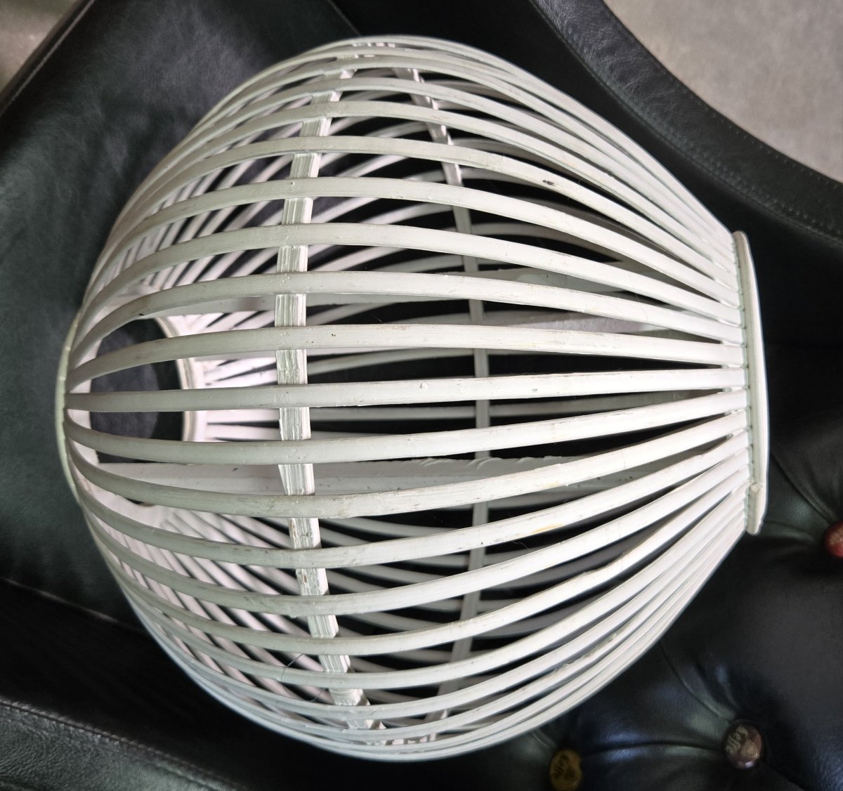 paire de trés grandes lampes modernistes en ceramique et bois peint-photo-7
