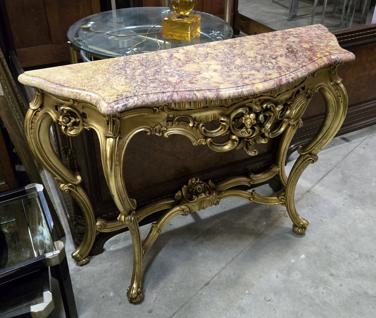 Console dorée style louis XV -photo-1