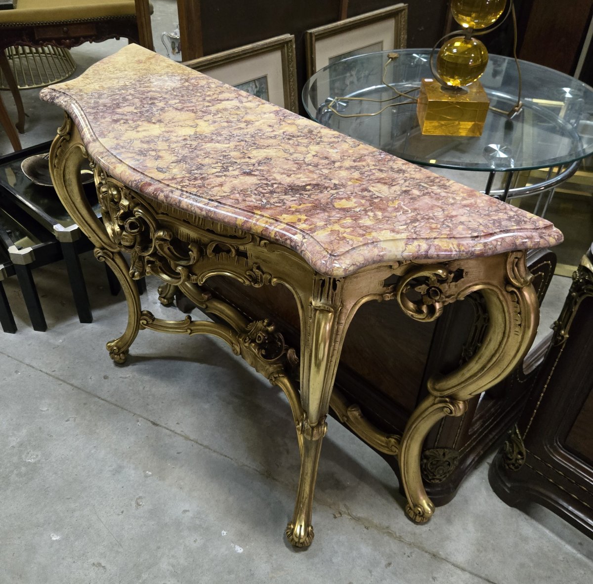 Console dorée style louis XV -photo-5