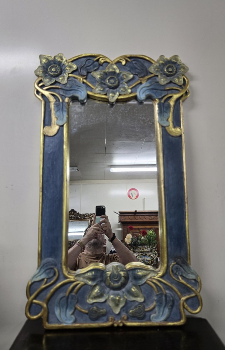 Art Nouveau Style Mirror Based On The Creations Of Mucha