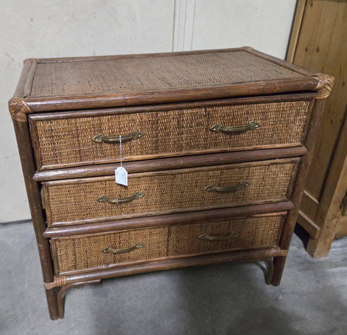 Vintage Rattan And Wicker Chest Of Drawers From The 70s/80s -photo-4