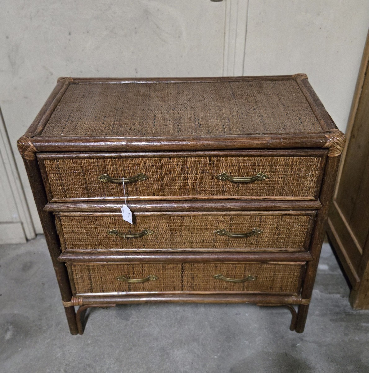 Vintage Rattan And Wicker Chest Of Drawers From The 70s/80s 