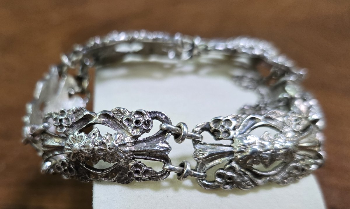 bracelet style etrusque en argent-photo-2