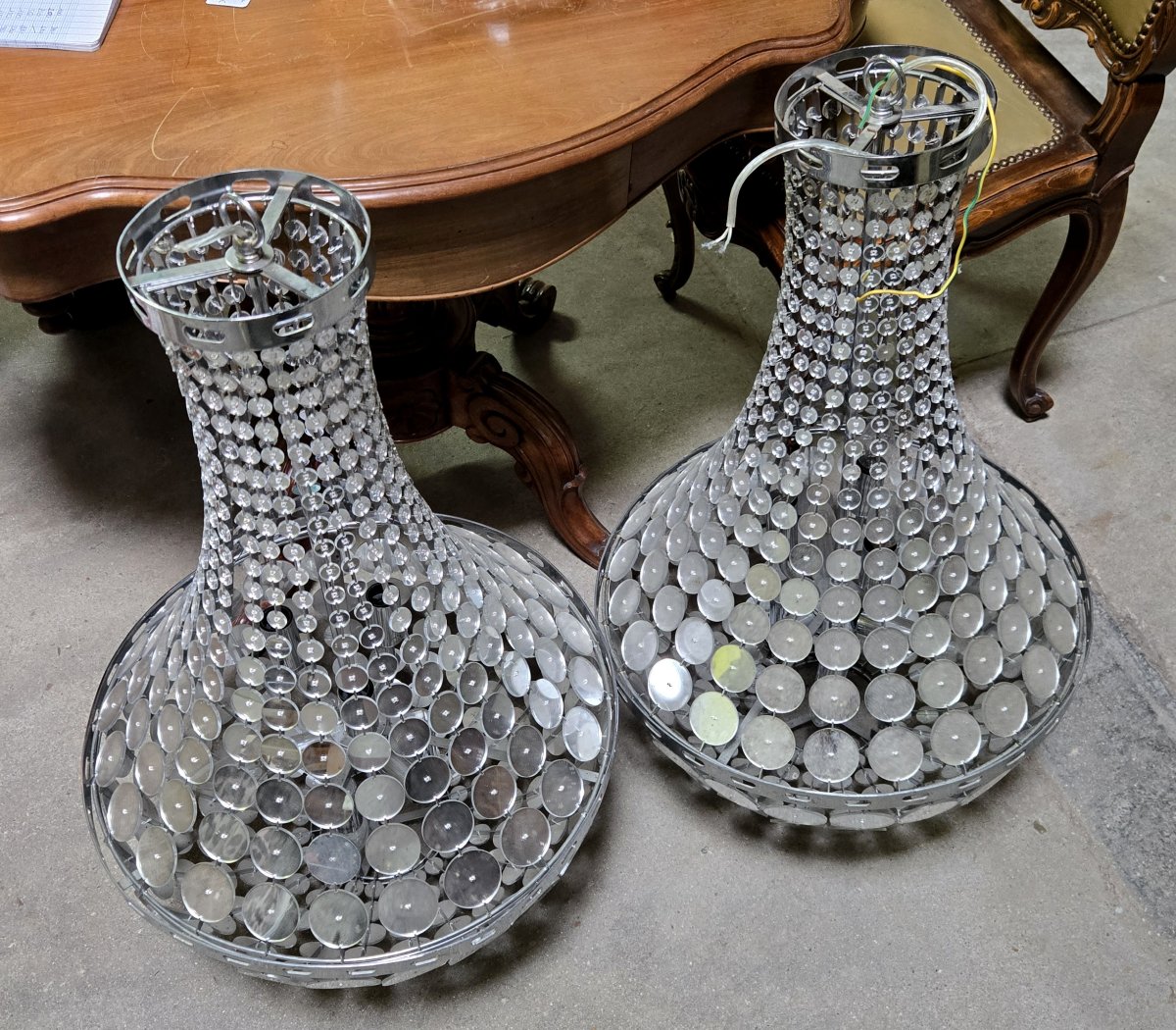 Pair Of Hot Air Balloon Chandeliers From The End Of The 20th Century-photo-5